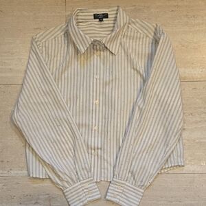 Velvet Heart Los Angeles Gray/Yellow Striped Mini Rhinestone Accent Blouse